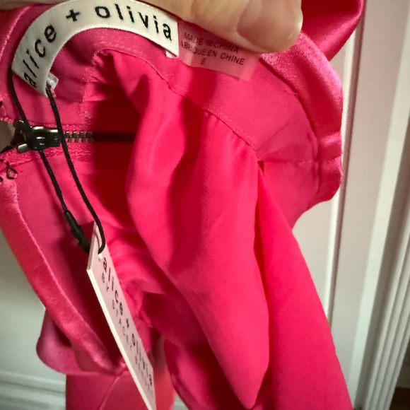 Alice + Olivia Pink Asymmetrical Midi Slip Skirt - Picture 2 of 3